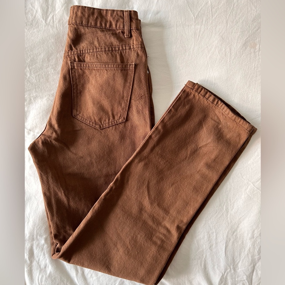 Brown straight leg jeans from Cotton On